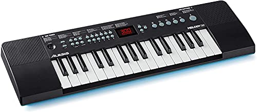 Alesis Melody 32 – Piano eléctrico, mini piano digital portátil de 32 teclas con altavoces integrados, 300 sonidos incorporados, 40 demos, conectividad USB-MIDI