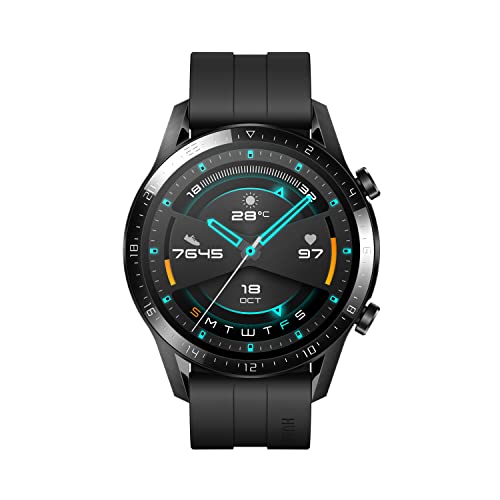 HUAWEI Reloj inteligente Watch GT 2 (46 mm), batería de 2 semanas de duración, GPS integrado, 15 modos deportivos, monitorización de la frecuencia cardíaca en tiempo real, llamadas Bluetooth, negro