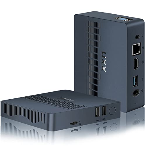 Mini PC Soporte 512GB M.2 SSD Expansión, N3350 Micro Ordenador de Sobremesa 64GB eMMC, Small Gaming PC 4K UHD Doble Pantalla, BT4.2, 2.4/5G WiFi, USB 3.0, HD, para Oficina/Hogar