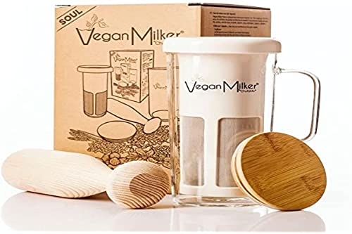 Vegan Milker by Chufamix. utensilio para hacer leches vegetales a partir de cualquier semilla.1 litro en 1 minuto. Mortero de madera