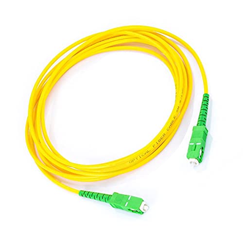 H Cable de Fibra Óptica para Router-Compatible 99% Conpatible con Movistar Jazztel Vodafone Orange Amena Masmovil SC/APC a SC/APC monomodo simplex 9/125 (AMARILLO 5M)