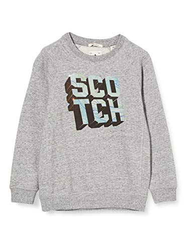Scotch & Soda Crewneck Sweat with Artwork suéter, Grey Melange 0606, 12 para Niños