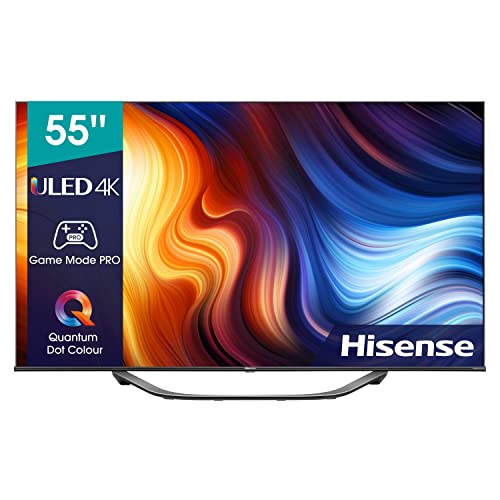 Hisense ULED Smart TV 55U7HQ (55 Pulgadas) 600-nit 4K HDR10+, 120 Hz, Dolby Vision IQ, Disney+, Freeview Play, Alexa Built-in, HDMI 2.1, Modo Filmmaker, Certificado Freesync (Nuevo 2022), black