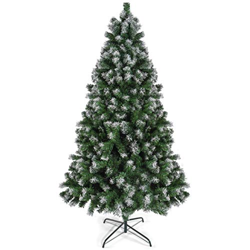 Prextex Árbol de Navidad Artificial Articulado Premium - Abeto Navidad de 180 cm con 1200 Puntas Blancas escarchadas - Árbol de Navidad Frondoso Ligero y Fácil de Montar con Base Metálica