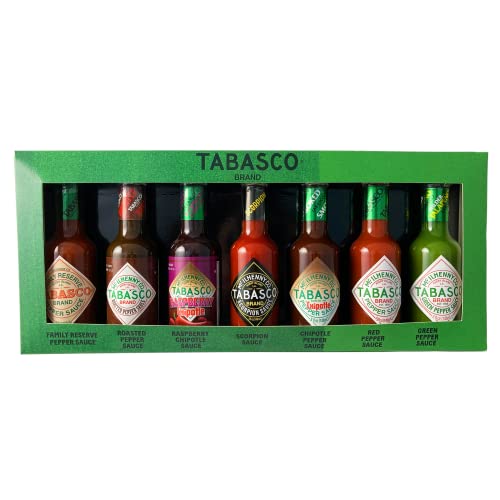 Set de regalo de la marca TABASCO® 'SPECIAL SELECTION' 7 botellas de cristal de 148 ml 2022 Una caja curada con salsas picantes para darle un sabor especial a tu próxima comida.