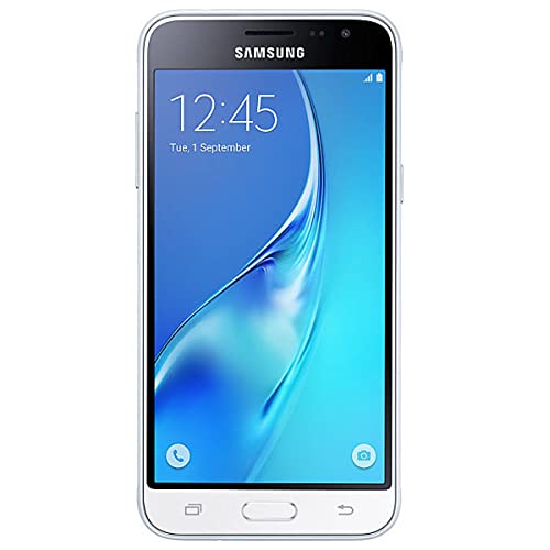 Samsung Galaxy J3 - Smartphone Libre, 4G, Pantalla: 5 Pulgadas, 8 GB, MicroSIM Simple, Android, Color Blanco- Versión Extranjera