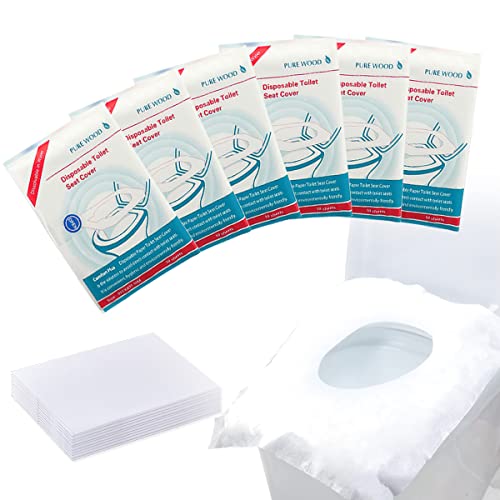 Romon 60 Piezas Protector WC Desechable, Fácil de Llevar Cubierta de Asiento de Inodoro Público Adecuado para Viajes al Aire Libre en hoteles