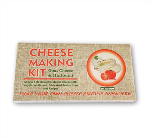 Halloumi y cabra - Kit de elaboración de quesos de cabra, gran regalo para todas las ocasiones, contiene cuajo