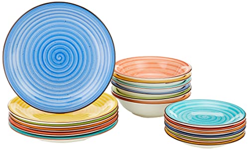 Tognana Art & Pepper Stoneware - Vajilla de 18 piezas, multicolor