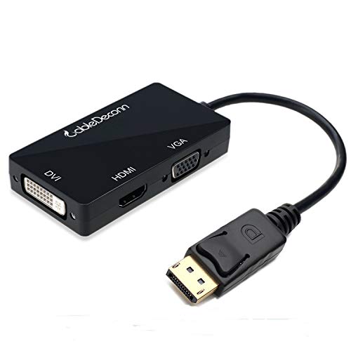 CableDeconn Displayport Dp to HDMI/DVI/VGA Male to Female 3-in-1 Adaptador Convertidor Cable