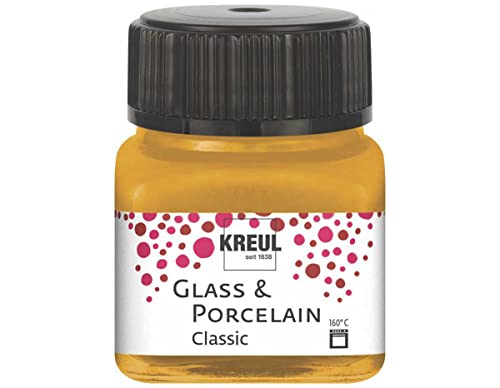 Kreul Glass & Porcelain Classic 16247 - Pintura para cristal (20 ml, pintura brillante para vidrio y porcelana a base de agua, secado rápido, opaca)