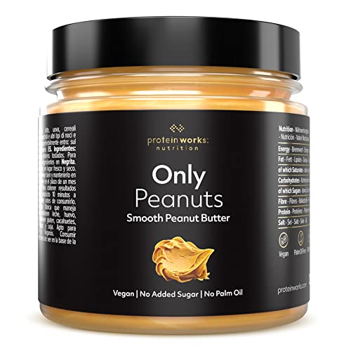 Mantequilla de Cacahuete Cremosa | 100% Natural Peanut Butter | Apto Para Veganos| Sin azúcares añadidos, conservantes ni aceite de palma | Protein Works | 250g