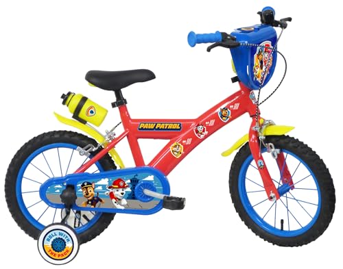 Paw Patrol Patrulla Can Bicicleta, Bebés niños, Rojo, Azul, Amarillo, 14 pollici