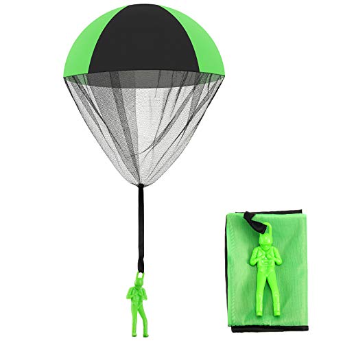 Skylety Soldado de Juguete de Paracaídas Juguetes de Hombre de Ejército de Lanzamiento a Mano Juguete de Lanzamiento a Mano de Paracaídas Juguetes Voladores a Aire Libre sin Enredos (Verde Negro)