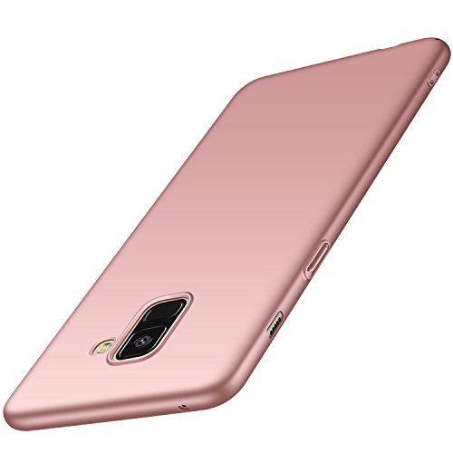 anccer Funda Samsung Galaxy A8 Plus [Serie Colorida] [Ultra-Delgado] [Ligera] Anti-rasguños Estuche para Samsung Galaxy A8 Plus (Oro Rosa Liso)