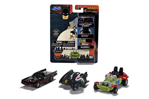 Jada Toys 253211001 - Juego de 3 Coches coleccionables de Batman (4 cm, a Partir de 8 años)