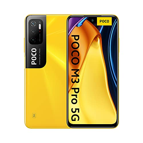 Poco M3 Pro Smartphone 5G Dual - RAM 6GB ROM 128GB MediaTek Dimensity 700, Pantalla DotDisplay FHD+ de 6,5' a 90 Hz, Batería de 5000mAh (typ), Triple Cámara de 48 MP con IA (Versión Global) Amarillo