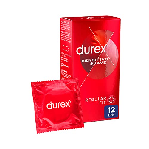 Durex Preservativos Sensitivo Suave, Fino para Mayor Sensibilidad, 12 condones