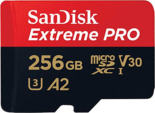 SanDisk 256 GB Extreme PRO tarjeta de memoria microSDXC + adaptador SD + RescuePRO Deluxe, hasta 200 MB/s, Clase A2 de rendimiento de las aplicaciones, UHS-I, Class 10, U3 y V30