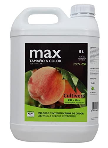 CULTIVERS Abono Engorde de 5 L. Fertilizante Estimulante para Mejorar la Calidad, Cuajado del Fruto, el Engorde, la Coloración y la Maduración