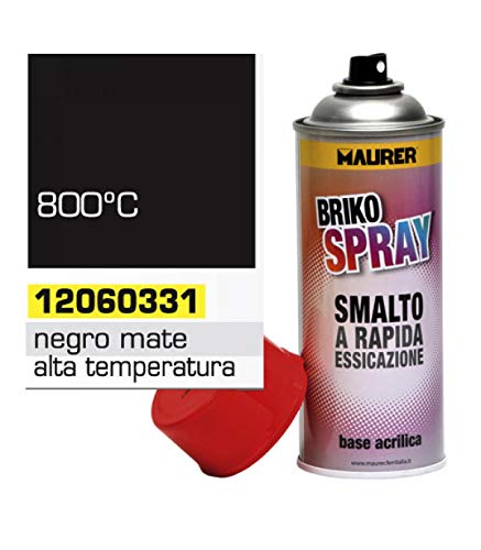 MAURER Spray Pintura Resistente Altas Temperaturas Negro Mate 400 ml.