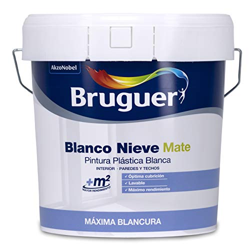 Bruguer Blanco Nieve Plástica Pintura para paredes 4L
