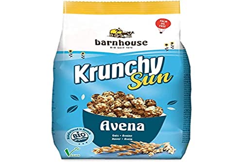 Barnhouse Krunchy Sun | Muesli Cereales De Avena | Ecológico | Vegetariano | Vegano, 375 Gramo