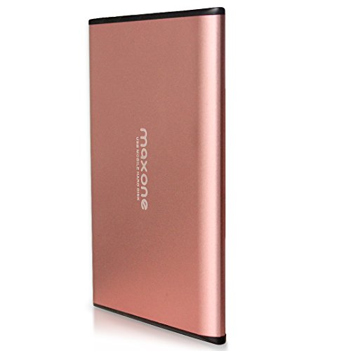 Disco Duro Externo 500GB - 2.5' USB 3.0 Ultrafino Diseño Metálico HDD Portátil para Mac, PC, Laptop, Ordenador, Xbox One, PS4, Smart TV, Chromebook - Rose Pink