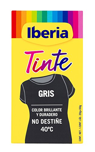 Iberia - Tinte Gris para ropa, 40°C, 70 gr (214113)
