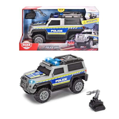Dickie Toys Vehículo de policía SUV luz y Sonido Action Series, Coche Juguete, 30 cm