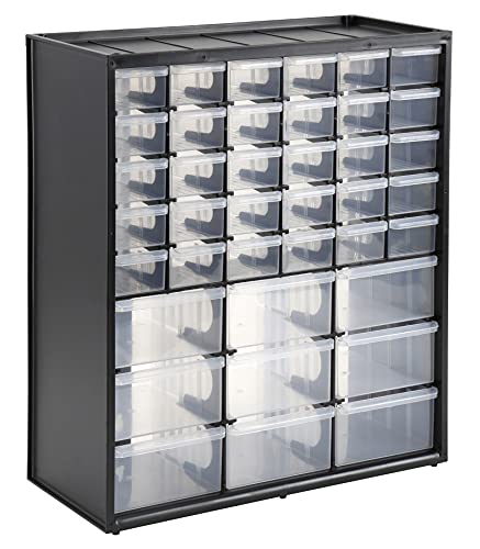 Stanley 1-93-981 - Caja de almacenamiento con 39 compartimentos, Marco de polipropileno, Se puede apilar o montar en la pared, 8 niveles - 36.5 x 15.5 x 41 cm