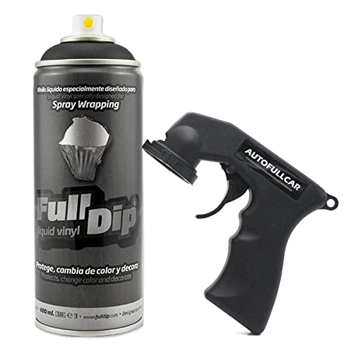 AutoFullCar Full Dip Spray Vinilo Líquido 400 ml con Adaptador (Negro)