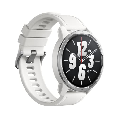 Xiaomi Watch S1 Active - Smartwatch con pantalla AMOLED de 1.43', frecuencia de 60 Hz, 117 modos deportivos, monitoreo frecuencia cardíaca, sueño, estrés, SpO2, 5ATM, Color Moon White, 46 mm