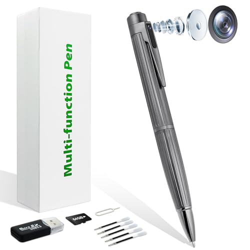 OTADUG Cámara espía con bolígrafo, 64GB Bolígrafo con cámara Oculta, 1080P Cámara Oculta con Monitoreo de Movimiento, Grabación de Video y Audio