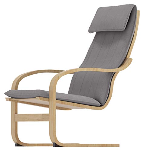 El reemplazo de la Funda para Silla de algodón Poang es Compatible for Solo con la Funda para sillón IKEA Poang. (Gris algodón más Claro)
