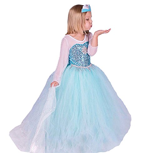 ELSA & ANNA® Princesa Disfraz Traje Parte Las Niñas Vestido (Girls Princess Fancy Dress) ES-FR314 (4-5 Años, ES-FR314)