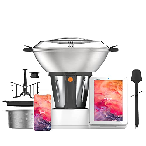 Taurus Mycook Next - Robot de Cocina con wifi, pantalla XXL, cocina por voz, inducción, cocción lenta o alta temperatura, sous-vide, 30 funciones, 2000W, jarra 3.75L, app mycook + accesorios