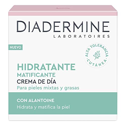 Diadermine - Crema Hidratante y Matificante de Día, 50ml, para pieles normales y mixtas, Cutis uniforme y sin brillos