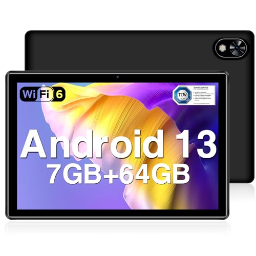DOOGEE U9 Tablet Baratas 2024, Android 13 Tablet Niños 10.1 Pulgadas 7GBRAM+64GBROM (TF 1TB),TUV Certificado,5060mAh Batería Pantalla IPS HD 5MP Cámara,3.5mm Jack Auriculares/BT5.0/WiFi6/OTG-Negro