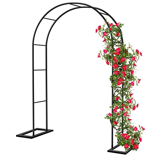 Arco Jardín Exterior, 230x188x35cm Arco de Rosas Trepadoras, Metal Garden Arch Enrejado Pérgolas de Jardín para Plantas Trepadoras, Bajo Techo en Exteriores Fiesta de Bodas Decoracion (Negro)