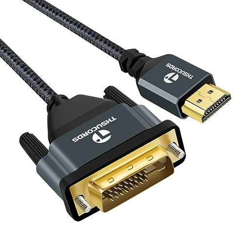 Thsucords Cable HDMI a DVI 4K 2M, Trenzado DVI a HDMI Bidireccional Compatible con proyector,laptop,TV,PC,reproductor DVD