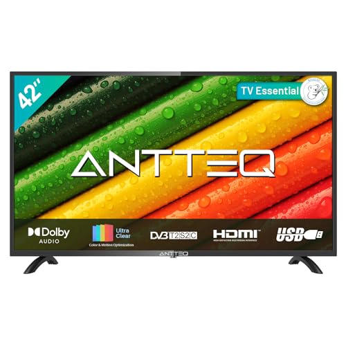 Antteq AB42D1 TV 42 Pulgadas (Televisores 106 cm), Dolby Audio, LED, HDMI, USB, Salida de Audio Digital, Triple sintonizador DVB-C/T2/S2, Ci+, Incluido Modo Hotel