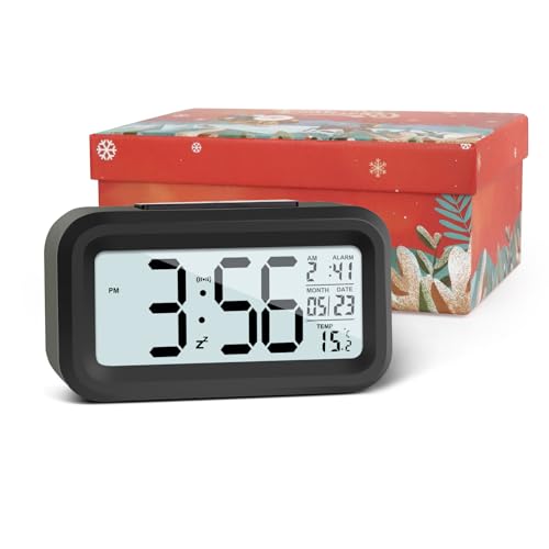 LOBVABA Despertador de Mesa, 5.51 Pulgada LCD Despertador Infantil, Reloj de Mesa de Viaje con Caja de Regalo niños y niñas