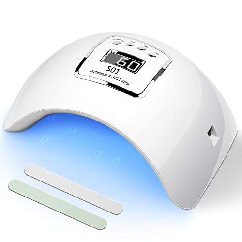 CICK Lámpara LED de Uñas Secador Rápido de Uñas LED UV de 72W, Secador de Gel de Uñas Profesional con 4 Temporizadores, Pantalla LCD, Perfecto para Gel de Uñas y Todos Tipos de Manicuras