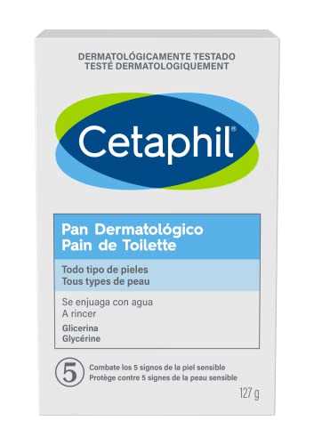 CETAPHIL Jabón limpiador facial pan dermatológico con glicerina 127G