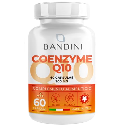 Bandini® Coenzima Q10 200mg 60 Cápsulas (Suministro de 2 Meses) - Coenzyme Q10 Alta Dosis Co Q10 – Ubiquinona CoQ10 con Alta Biodisponibilidad - Antioxidante, Energízante y Fortalece Sistema Inmune