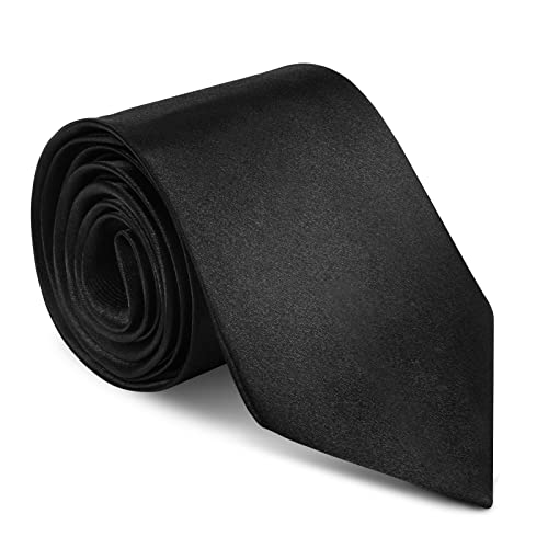 URAQT Corbatas de Hombre, 8cm Corbata de Color Solido Clásico, Mens Tie Classica de Hecho a Mano, Accesorios Ropa Hombre para Business Fiesta Oficina Boda Regalo de Hombre (Negro)