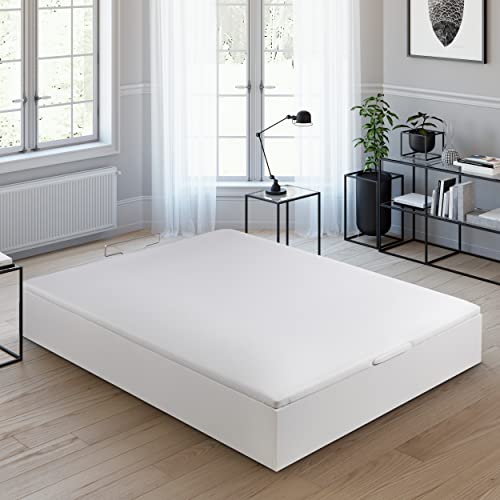 ROYAL SLEEP Canapé Abatible (150x190) Montaje y Retirada de Usado, Gran Capacidad, Tapa 3D Transpirable, Color Blanco