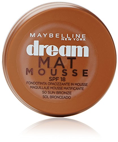 Maybelline New York - Dream Mat Mousse, Base de Maquillaje en Mousse, Tono 50 Sol Bronceado