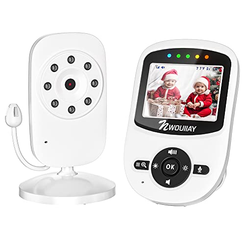 NWOUIIAY Vigilabebés Cámara de Vídeo Monitor de Bebé Inteligente Pantalla LCD Visión Nocturna Comunicación Bidireccional con 4 Nanas Adecuado como Regalos de San Valentín